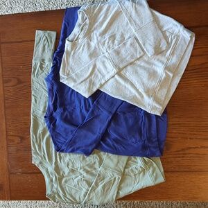 Lot of 3 girls athletic tops; All in Motion; green, purple, gray; size XS (4/5)